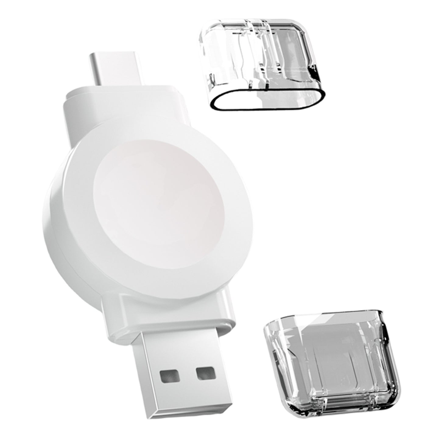 PoofTech Apple Watch magnetic charging puck with USB connector for portable wireless charging