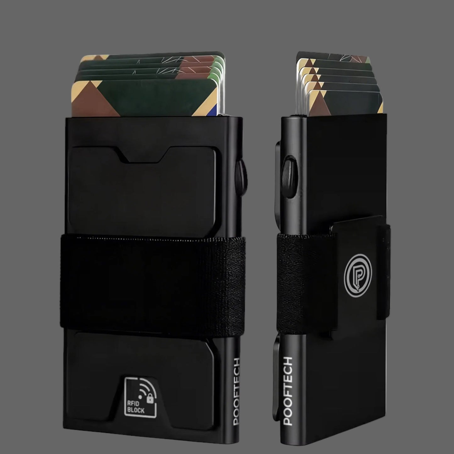 Slim black RFID wallet for everyday carry