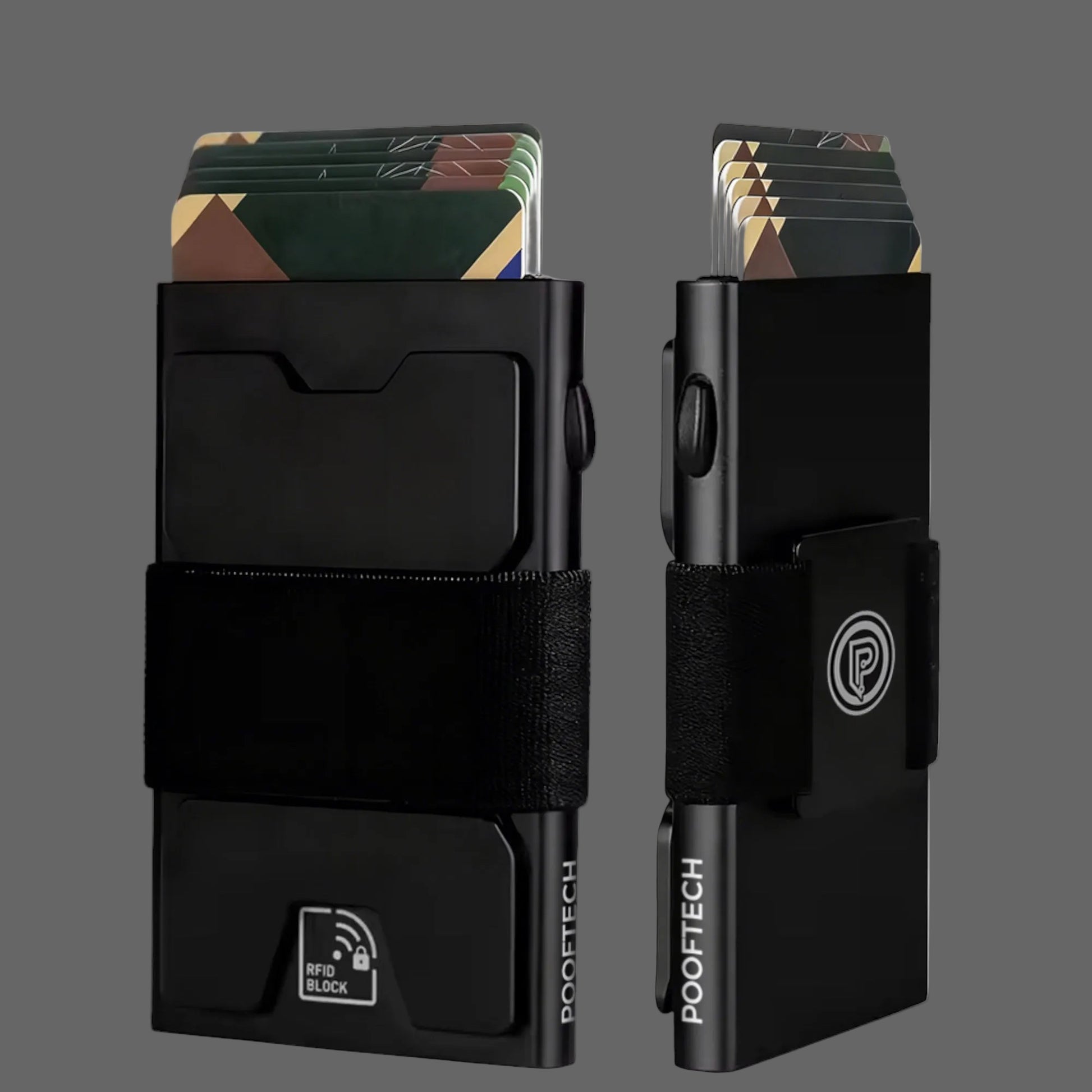 Slim black RFID wallet for everyday carry