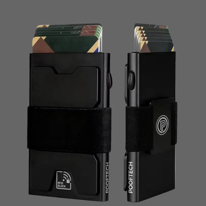 Slim black RFID wallet for everyday carry