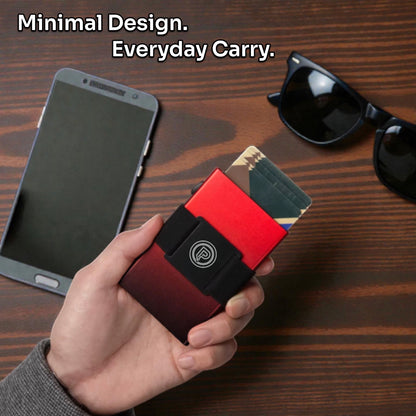 Ember slim RFID wallet carried in hand for everyday use