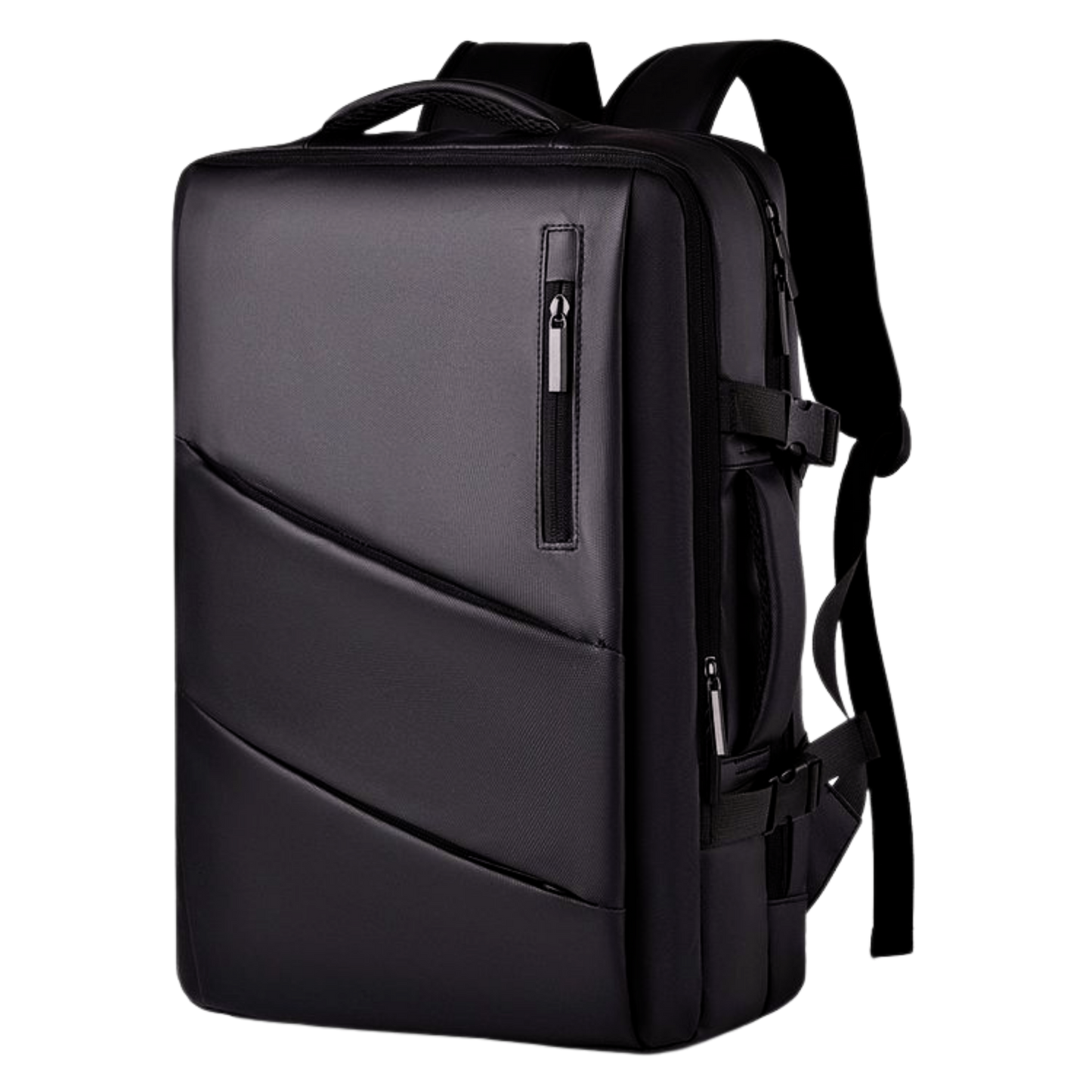 PoofTech Everyday Waterproof Laptop Backpack front view in Black