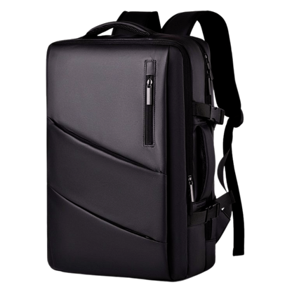 PoofTech Everyday Waterproof Laptop Backpack front view in Black