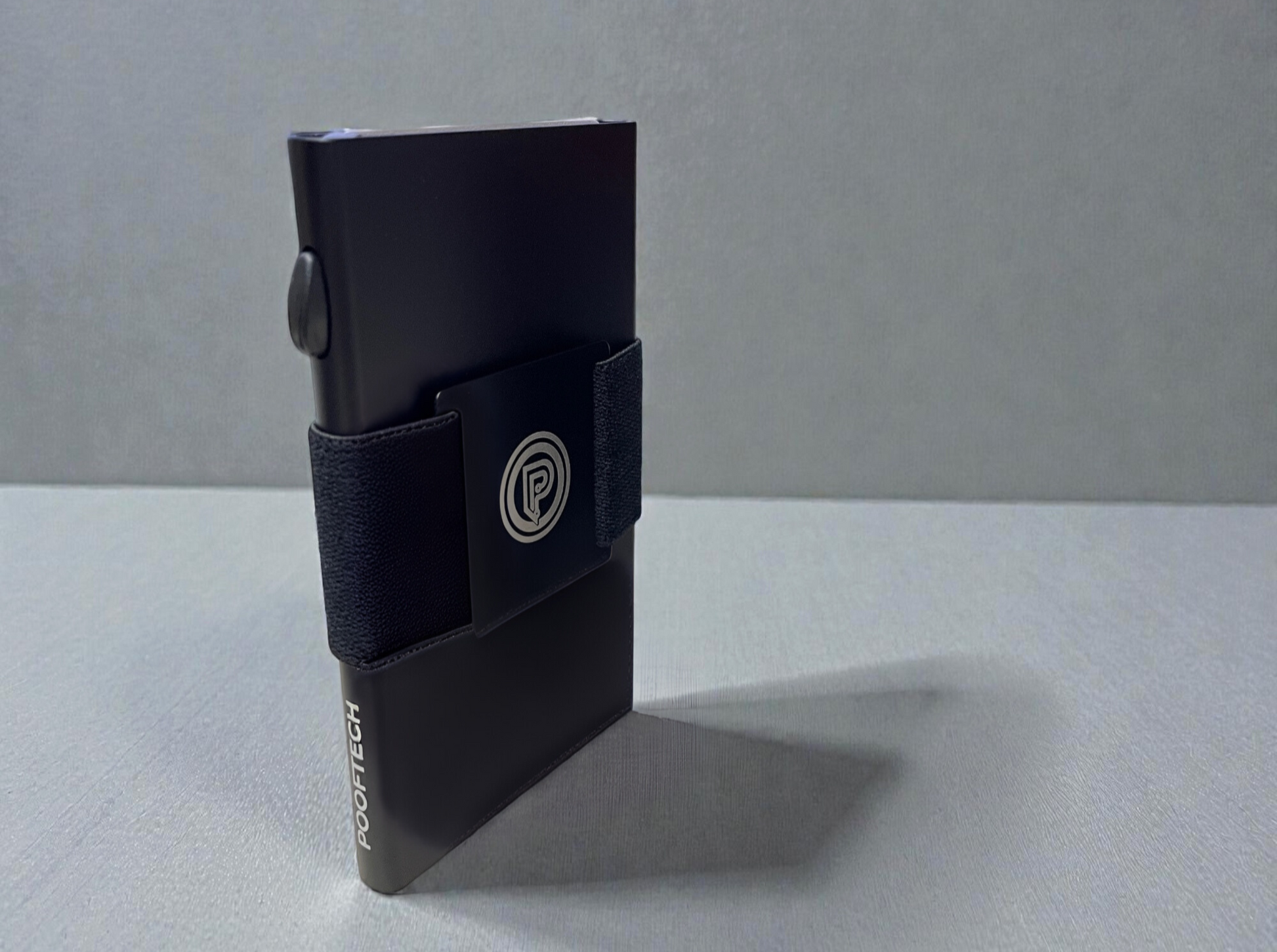 PoofTech Slim RFID Wallet front view in Black